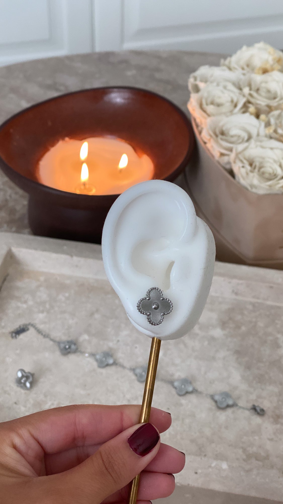 Boucles d'oreilles Ambrine Argent